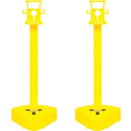 GEC Mr. Chain X-Treme Duty Plastic Stanchion Post, 46-1/2inH, Yellow, 2 Pack 92302-2
